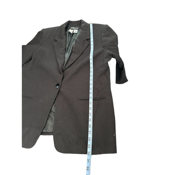 Vintage Black Academia Single Button Oversized Preppy Wool Blazer Size 14 - Picture 12 of 12